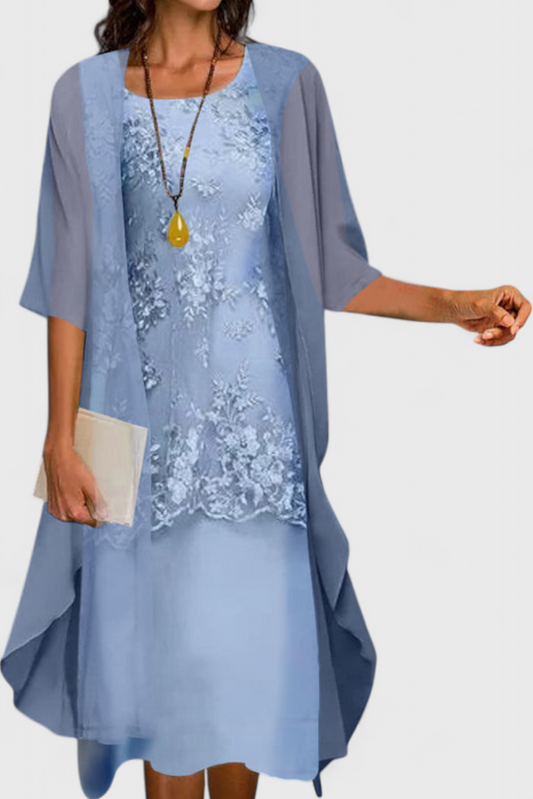 Apolline Elegant Chiffon Dress with Classic Design