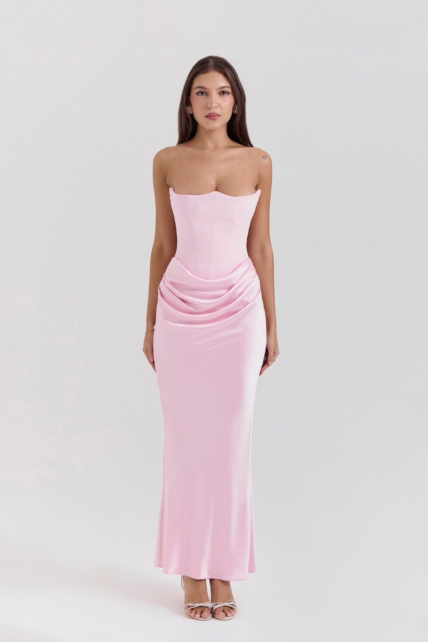 Emily Strapless Draped Maxi Dress