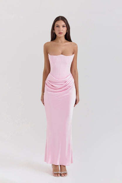 Emily Strapless Draped Maxi Dress