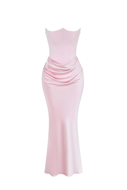 Emily Strapless Draped Maxi Dress