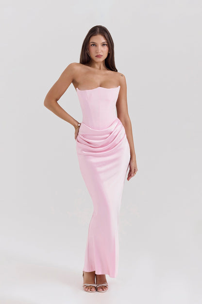 Emily Strapless Draped Maxi Dress