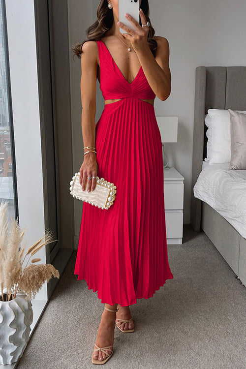 Allanah™ | Pleated Maxi Dress with Slit