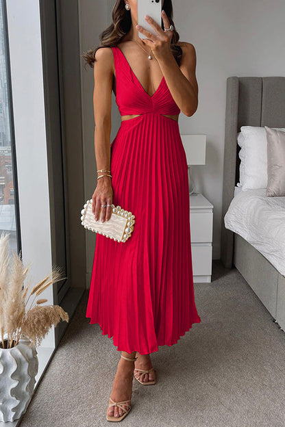 Allanah™ | Pleated Maxi Dress with Slit