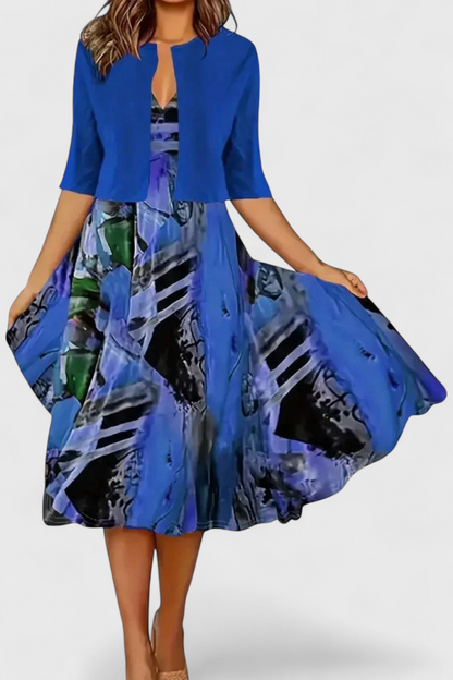 Star Midi Dress and Blazer Set