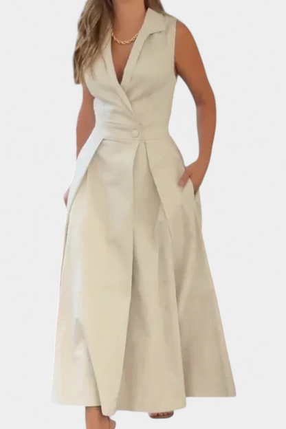 Beverly Blazer Sleeveless A-Line Button Down Dress