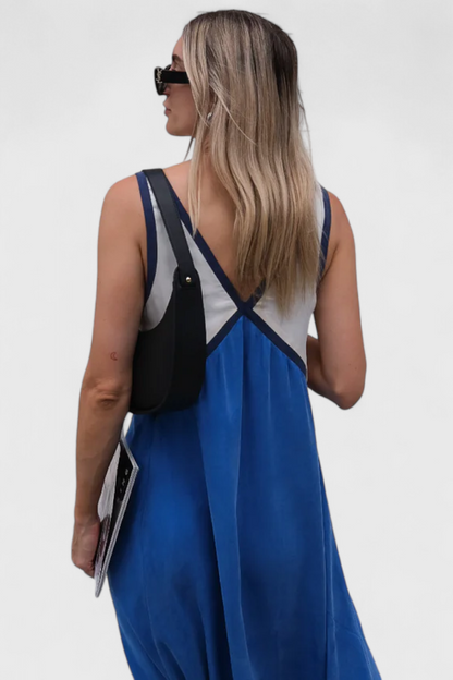 Boho Summer Dress with V-Neckline and Diamante Details