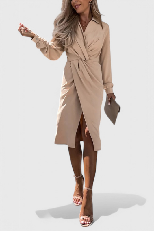 Lillian Midi Dress with Detailed Cutout