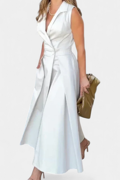 Beverly Blazer Sleeveless A-Line Button Down Dress