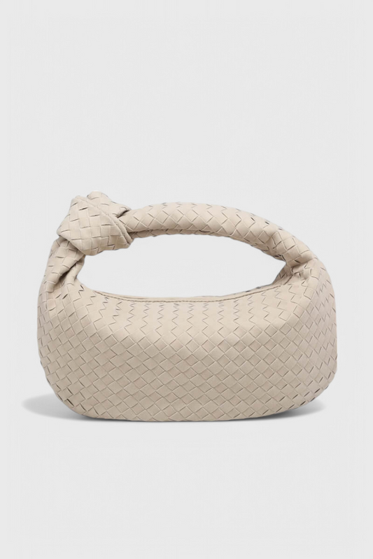 Lilac Medium Woven Bag with Knot Detail