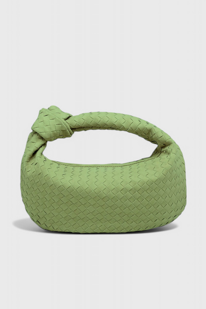 Lilac Medium Woven Bag with Knot Detail