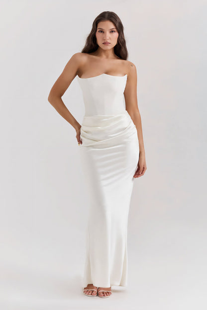 Emily Strapless Draped Maxi Dress