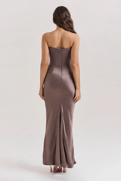 Emily Strapless Draped Maxi Dress