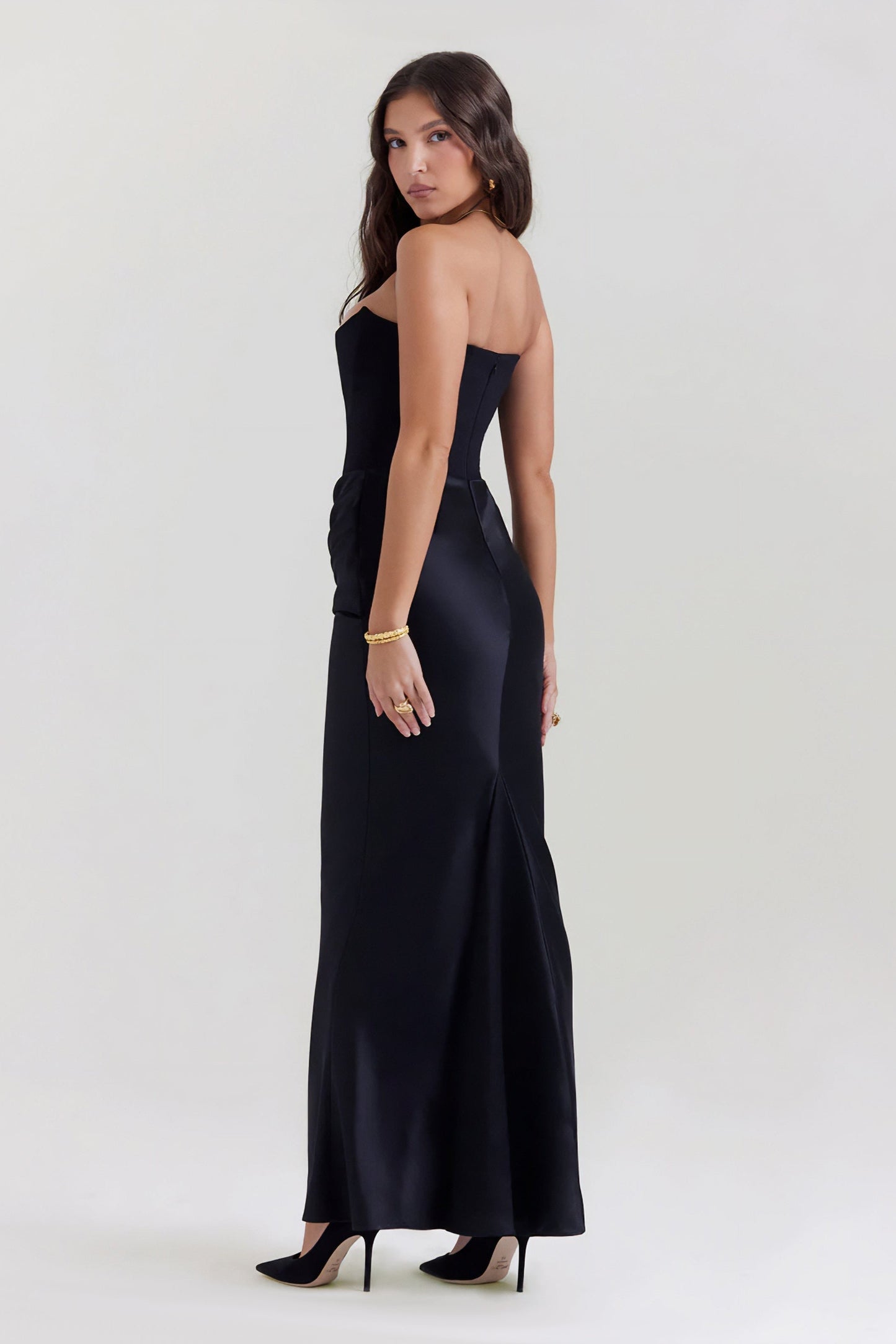 Emily Strapless Draped Maxi Dress