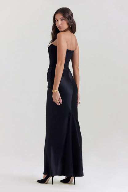 Emily Strapless Draped Maxi Dress