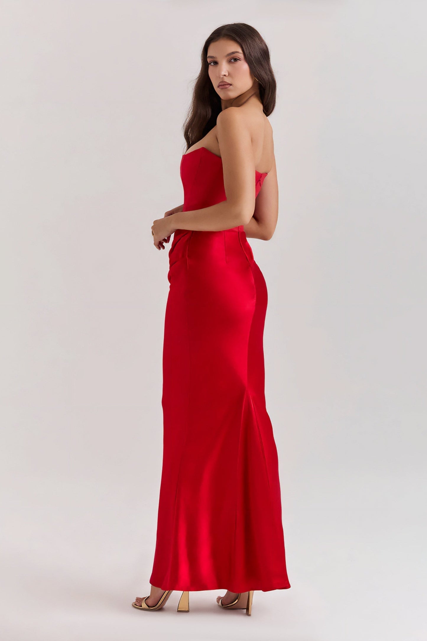Emily Strapless Draped Maxi Dress
