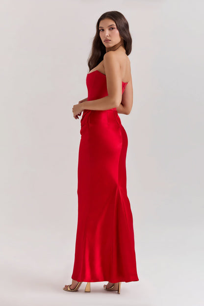 Emily Strapless Draped Maxi Dress