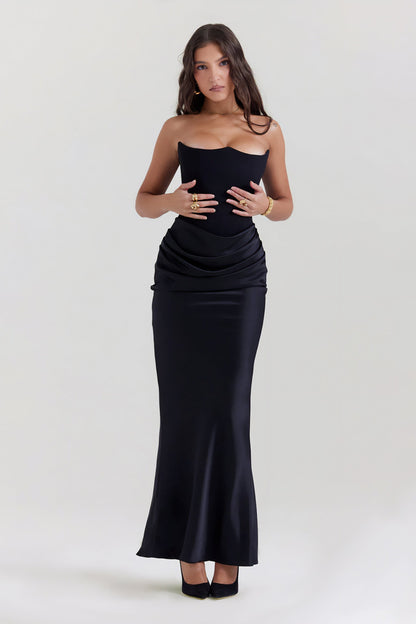 Emily Strapless Draped Maxi Dress