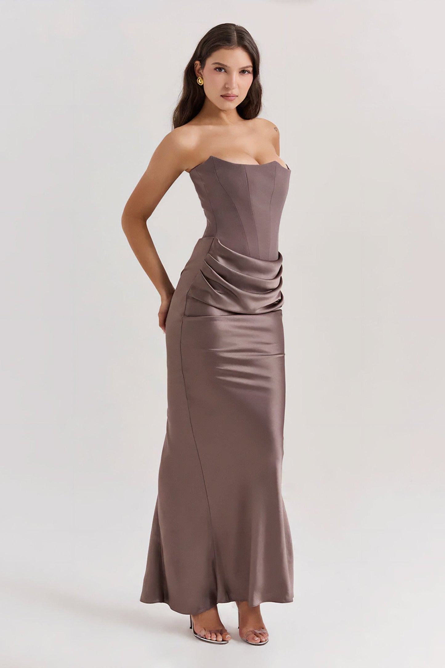 Emily Strapless Draped Maxi Dress