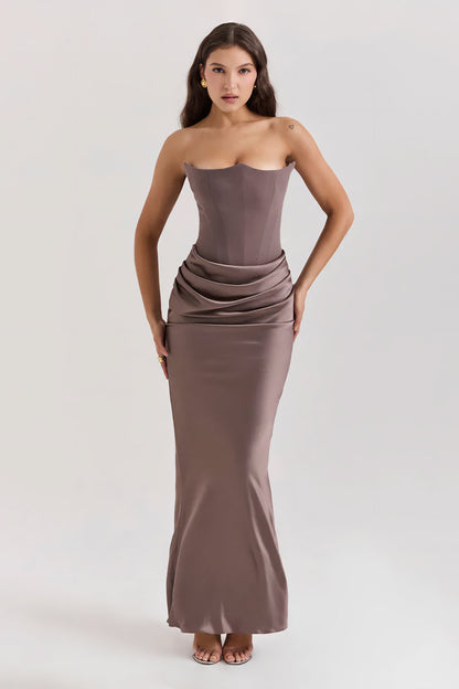 Emily Strapless Draped Maxi Dress