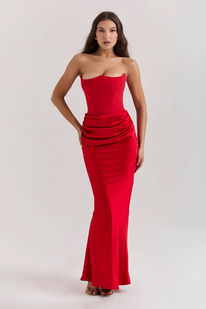 Emily Strapless Draped Maxi Dress