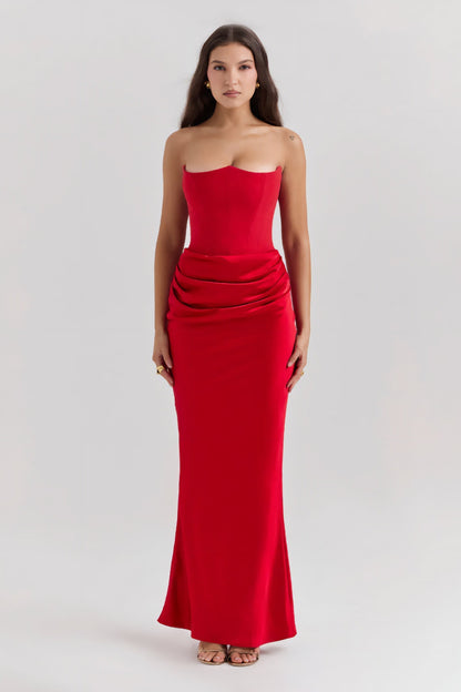 Emily Strapless Draped Maxi Dress
