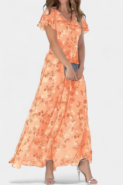 Amara Floral Maxi Dress with V-Neckline