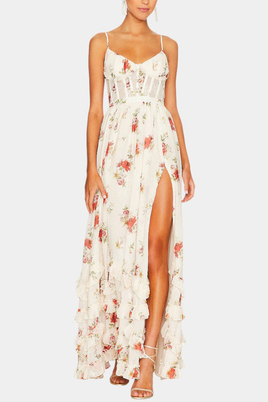 Luna Floral Maxi Dress with Corset