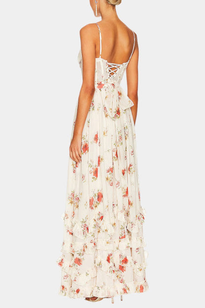 Luna Floral Maxi Dress with Corset