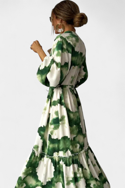Maria's Long Sleeve V-Neck Maxi Dress