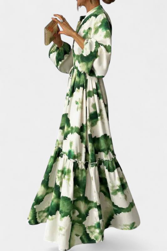 Maria's Long Sleeve V-Neck Maxi Dress