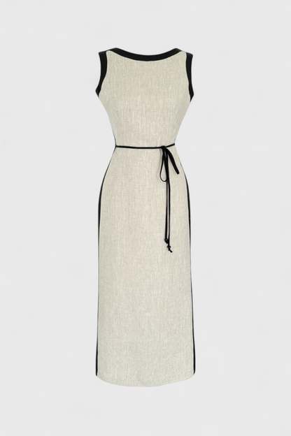 Samanta Sleeveless Dress with Contrast Color Details