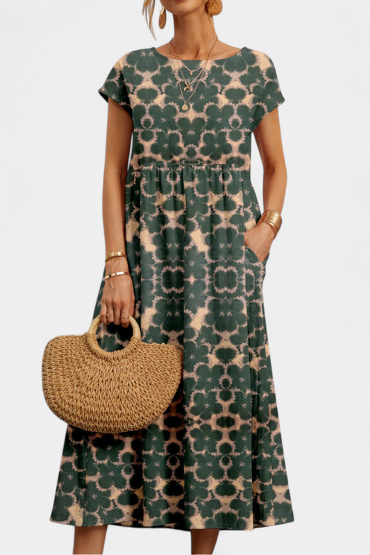 Yuridia Chic Floral Dress with Loose Silhouette