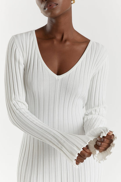 Gloria Ribbed Knit Dress with Belt
