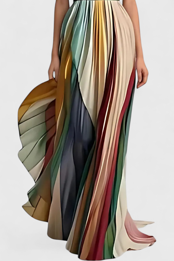 Leticia Long Dress with Soft Fall and Natural Style