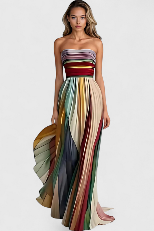 Leticia Long Dress with Soft Fall and Natural Style