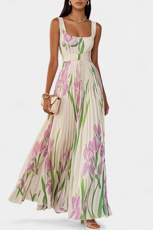 Calanthe Floral Pleated Dress