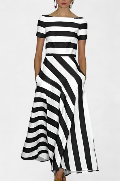 Lustra Striped Maxi Dress with Loose Fit