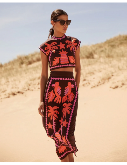 Katia - Printed Top and Skirt Set