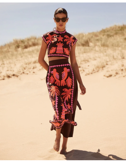 Katia - Printed Top and Skirt Set