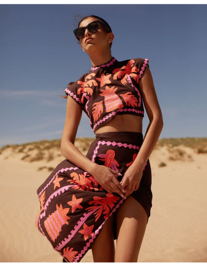 Katia - Printed Top and Skirt Set