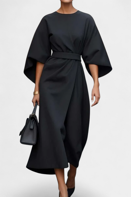 Micaela Midi Dress with Lantern Sleeves