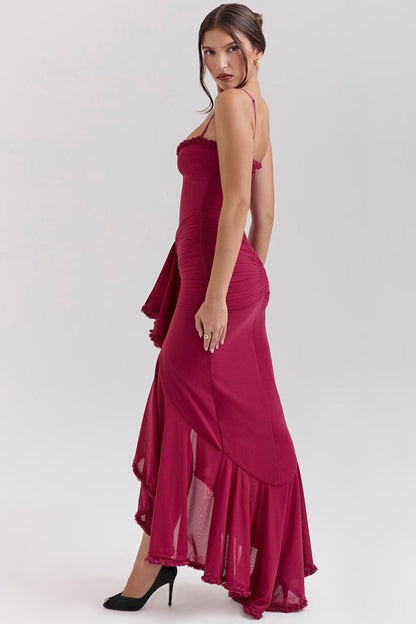 Roxanne Sleeveless dress with straps and ruffles
