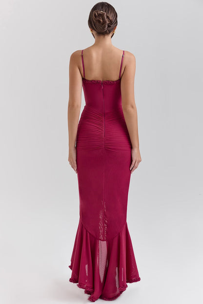 Roxanne Sleeveless dress with straps and ruffles