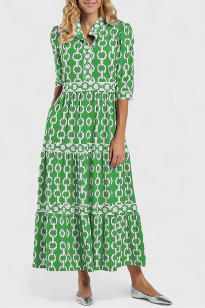 Casilda Midi Dress with Chain Design