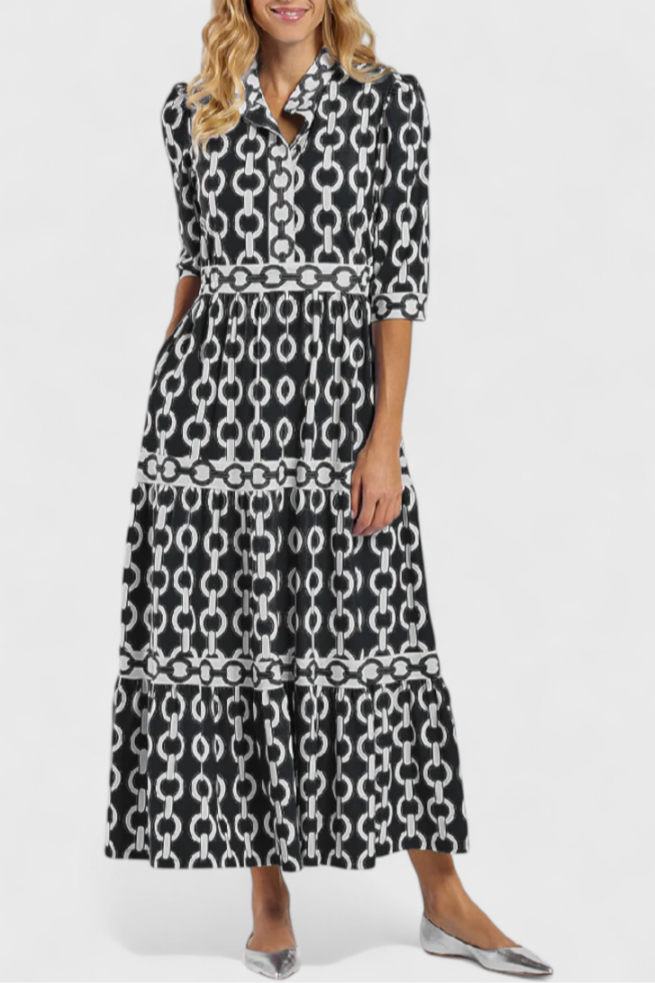 Casilda Midi Dress with Chain Design