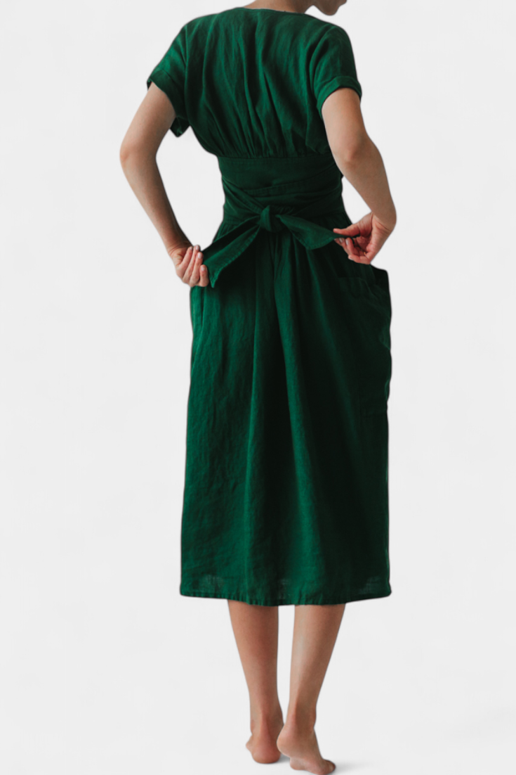Cressida V-Neck Dress with Adjustable Waist