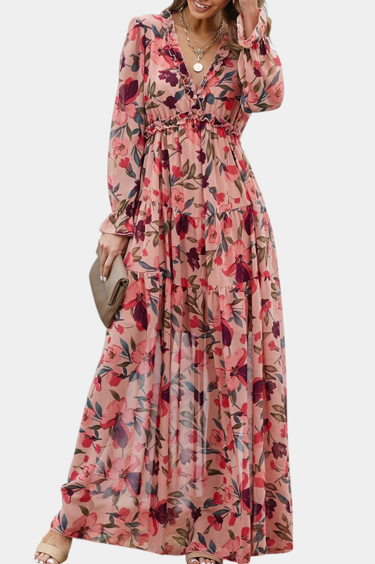 Keti Long Sleeve Floral Maxi Dress