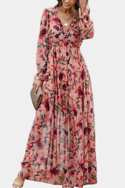 Keti Long Sleeve Floral Maxi Dress