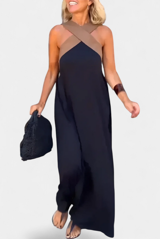 Edith Dress with Cross Neck and Open Back