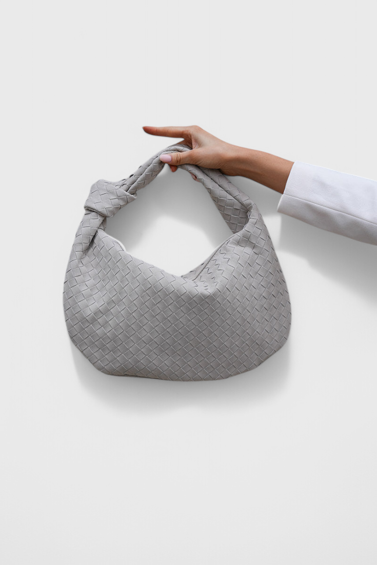 Medium Shoulder Bag in Sage Color with Fabric